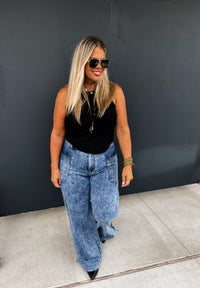 CHARLIE CINCH HEM WIDE LEG JEANS