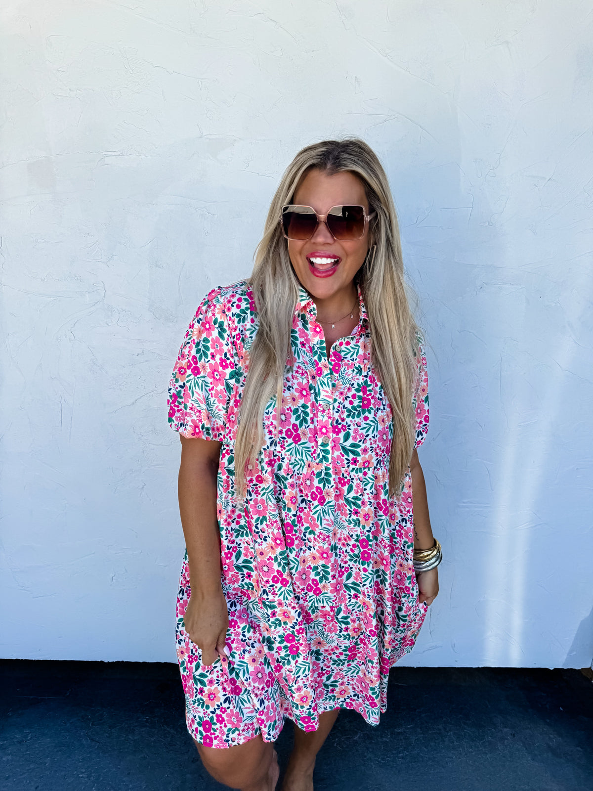 SUMMER BLOOMS FLORAL DRESS