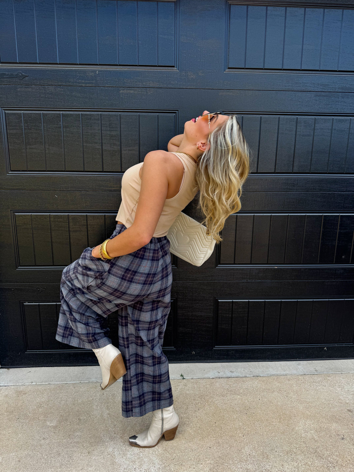 CAYLA CROP PLAID PANTS