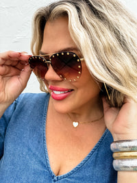 STUDDED AVIATOR SUNGLASSES