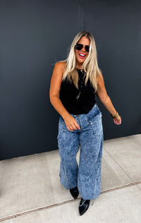 CHARLIE CINCH HEM WIDE LEG JEANS