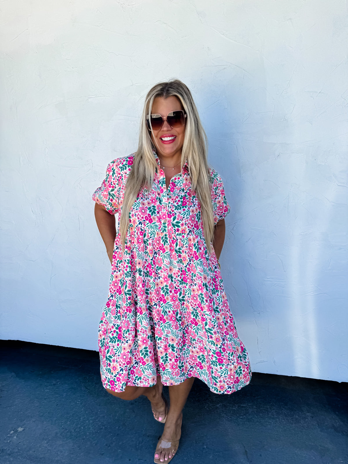 SUMMER BLOOMS FLORAL DRESS