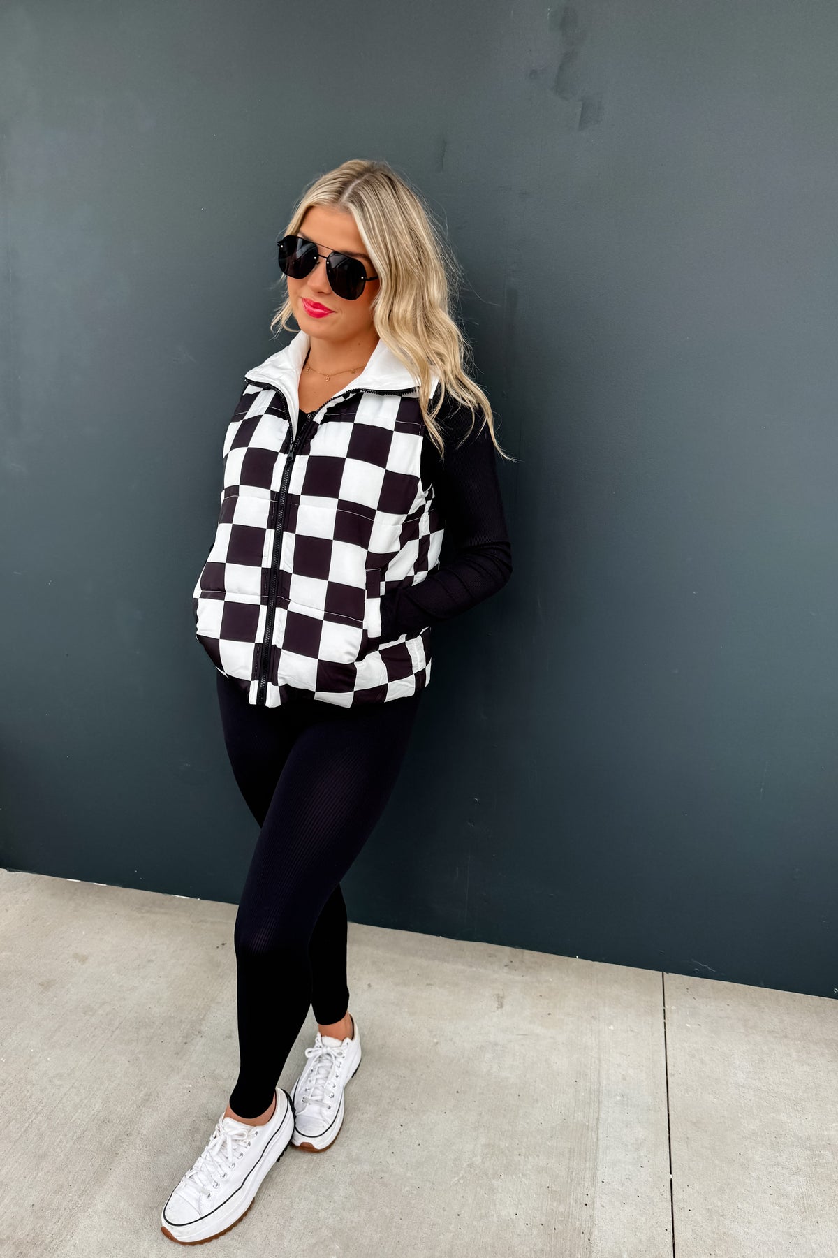 CHECKER & WESTERN PUFFER VEST