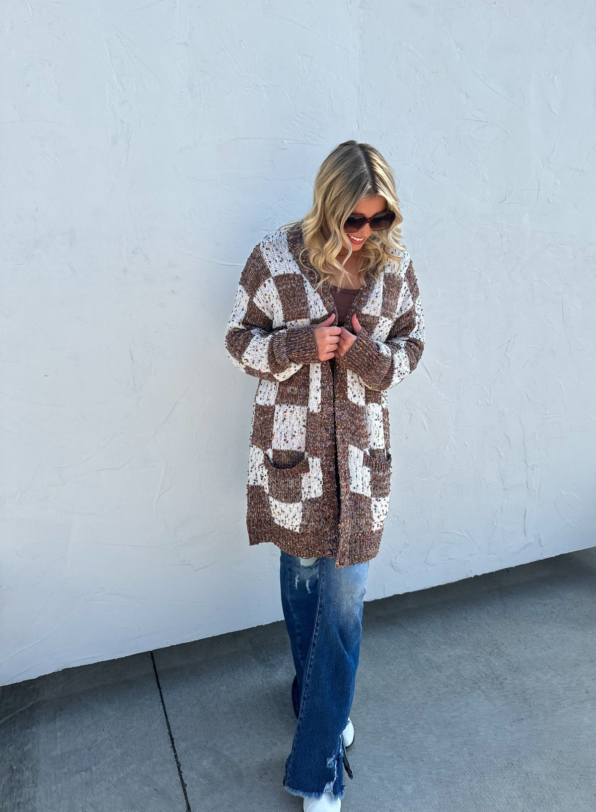 CHECKERED MILEY DOT CARDIGAN