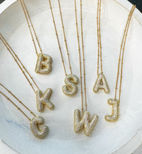 DIAMOND BUBBLE LETTER NECKLACE