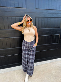 CAYLA CROP PLAID PANTS