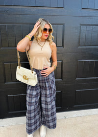 CAYLA CROP PLAID PANTS