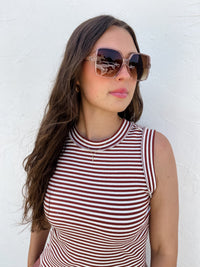 BIANCA BASIC STRIPE RIBBED TANK