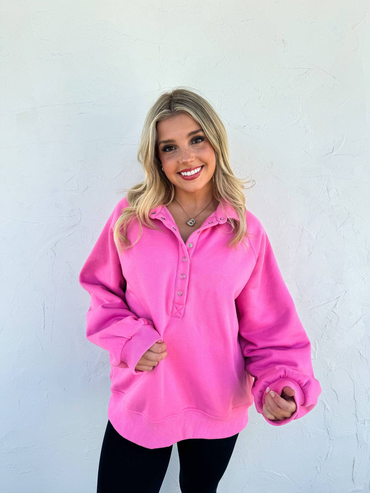 LAID BACK SNAP BUTTON PULLOVER