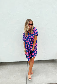 SUMMER BLOOMS FLORAL DRESS