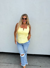 BRANDEE SNAP HENLEY TANK TOP