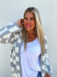 BEVERLY CHECKERED CARDIGAN