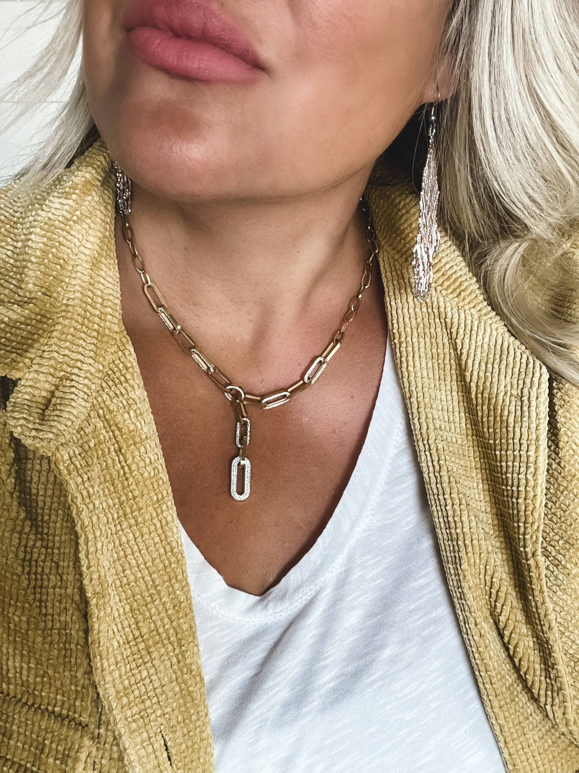 PAPERCLIP LARIAT DROP NECKLACE