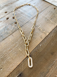 PAPERCLIP LARIAT DROP NECKLACE